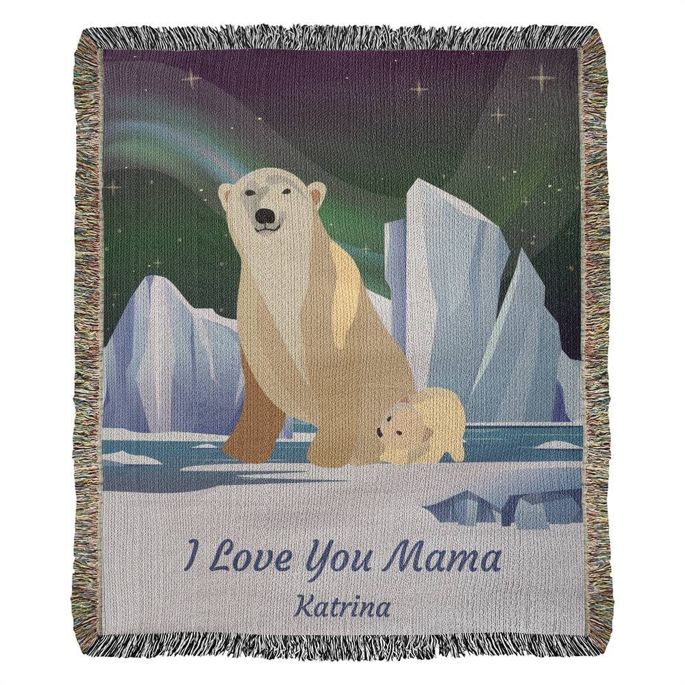 Mama Polar Bear Personalized Heirloom Blanket - Get Deerty
