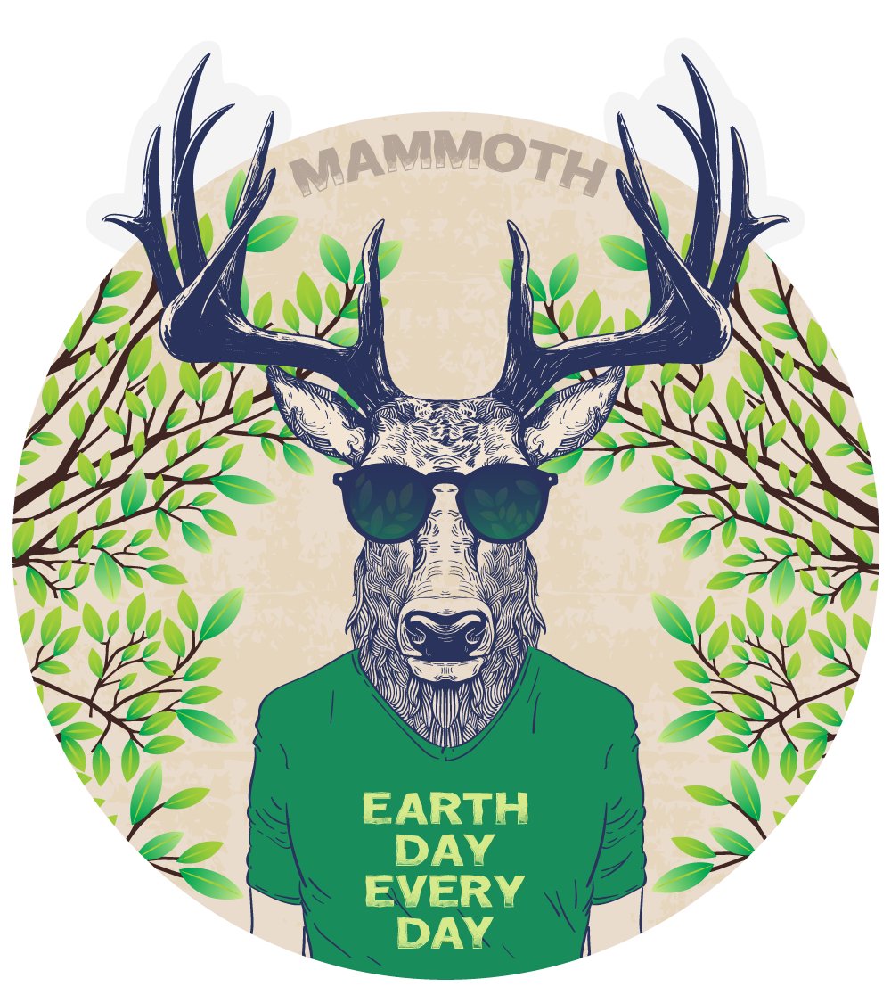 Mammoth - Earth Day Every Day - Outdoor Decal - Get Deerty