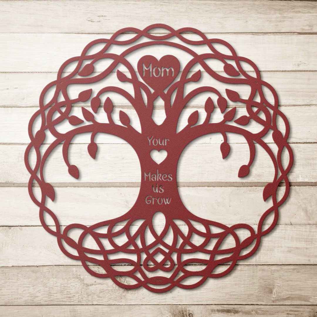 Mom Your Love Makes Us Grow Celtic Tree Metal Wall Art | Mothers Day Gift, Mom Birthday Gift - Get Deerty