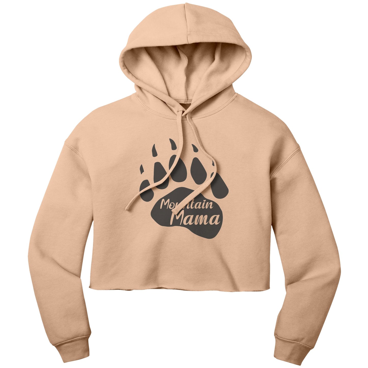 Mountain Mama Bear Paw Women's Crop Fleece Hoodie - Get Deerty
