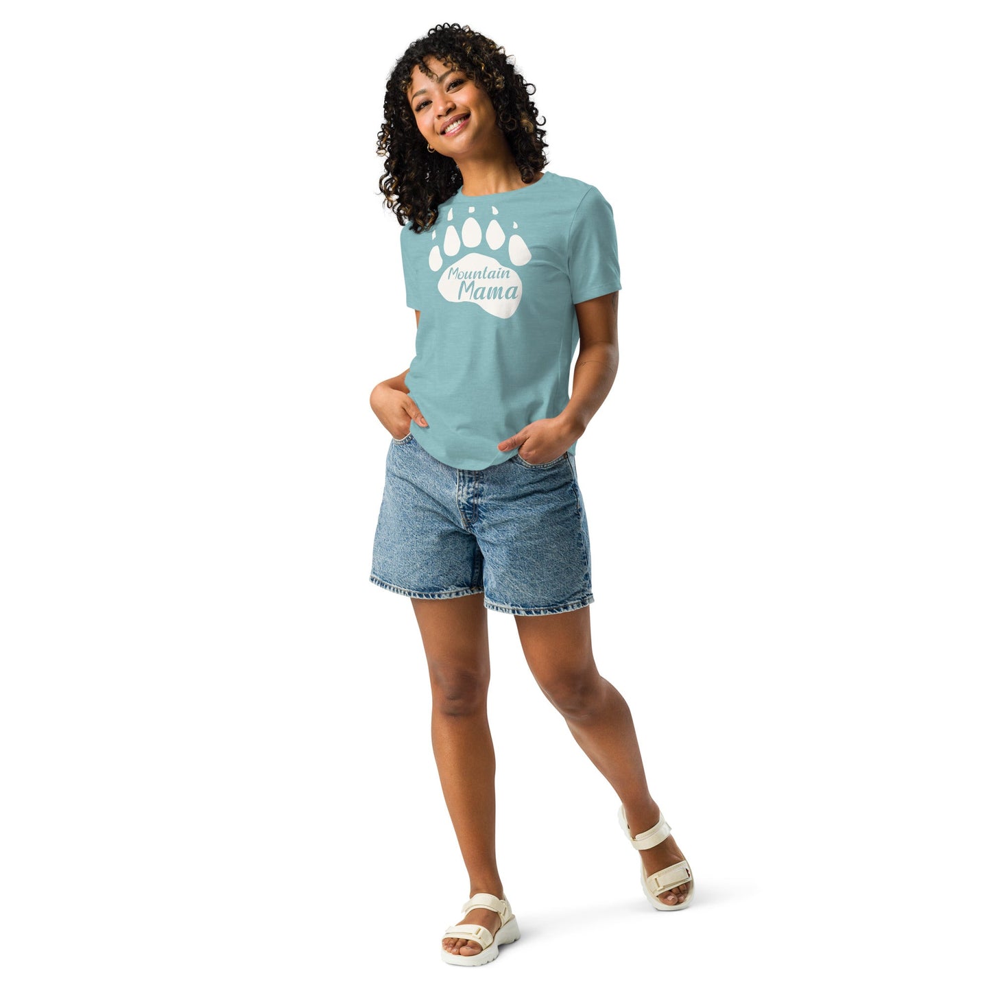 Mountain Mama Bear Paw Women's Relaxed T-Shirt - Get Deerty