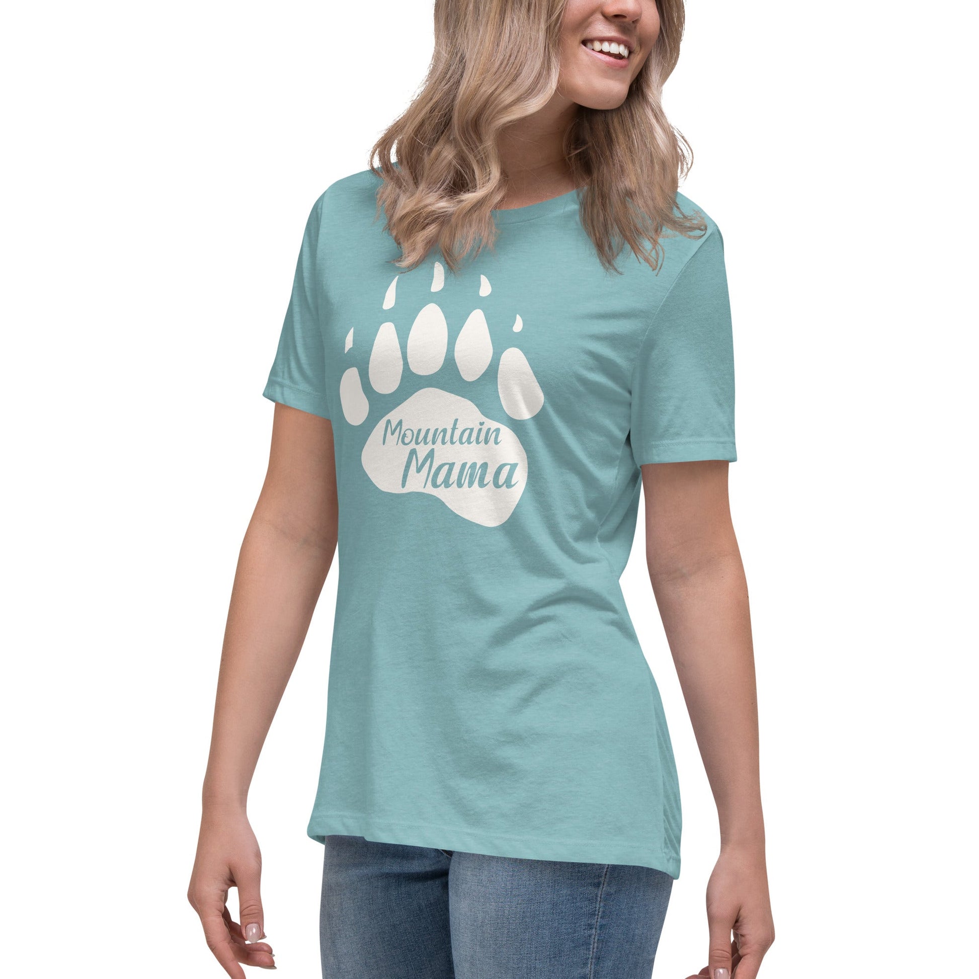 Mountain Mama Bear Paw Women's Relaxed T-Shirt - Get Deerty