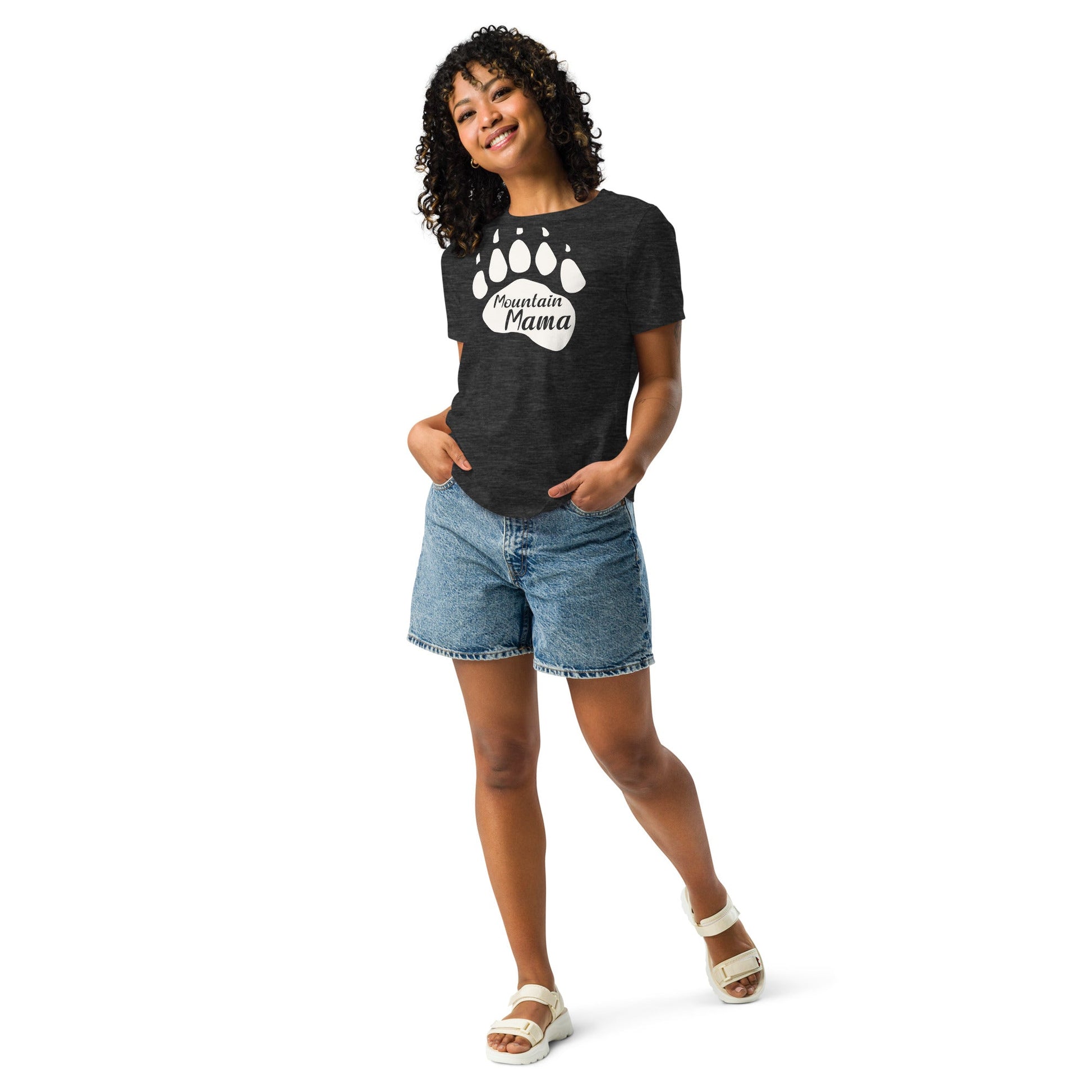 Mountain Mama Bear Paw Women's Relaxed T-Shirt - Get Deerty