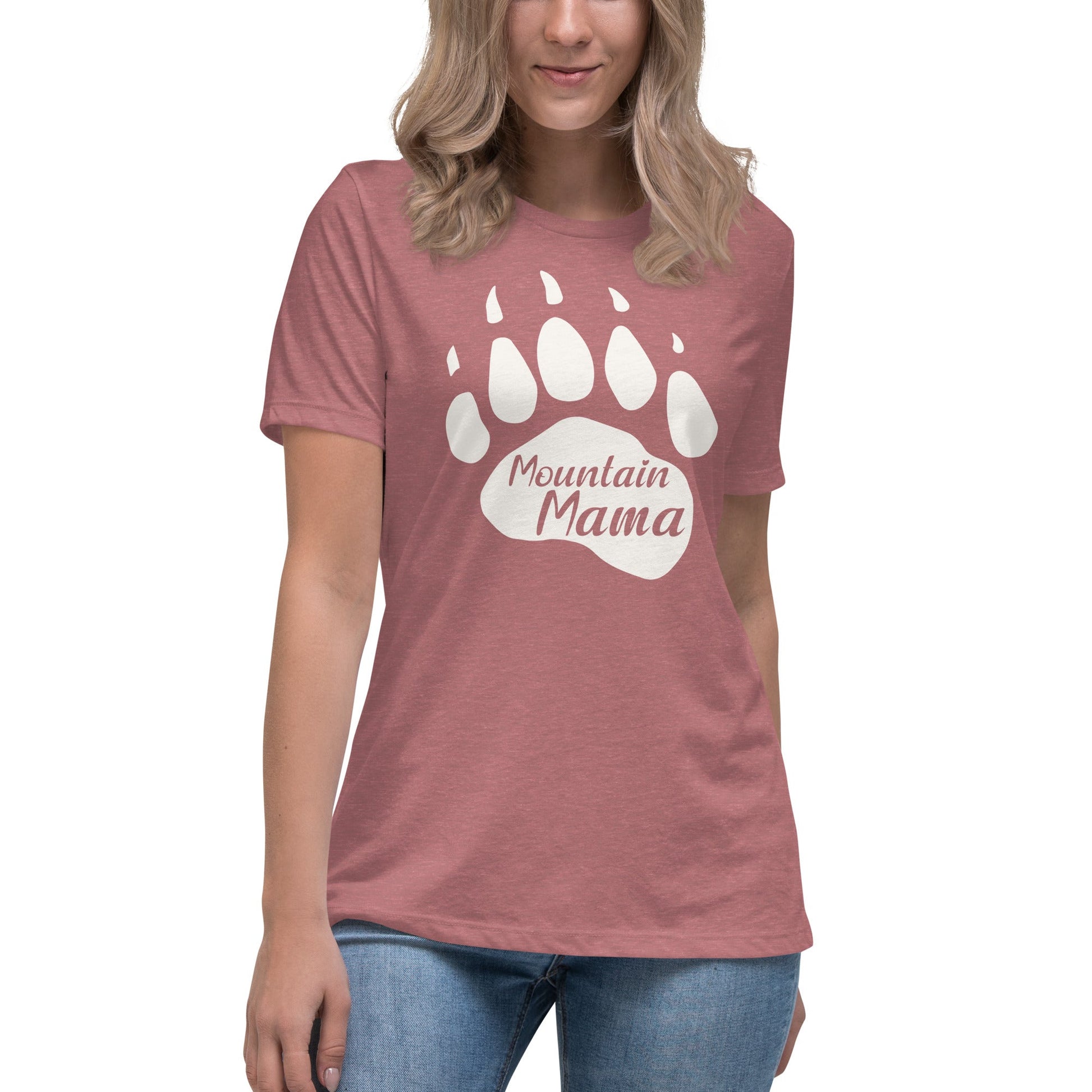 Mountain Mama Bear Paw Women's Relaxed T-Shirt - Get Deerty