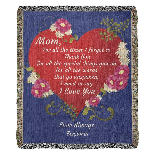Need to Say Love You Letter to Mom Heirloom Woven Blanket - Get Deerty