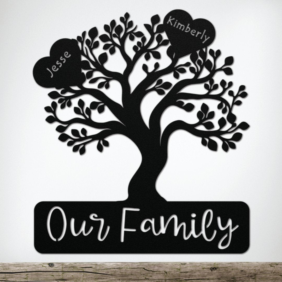 Our Family Tree - Die-Cut Metal Signs - Get Deerty