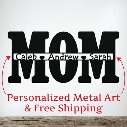 Personalized Mom - Die-Cut Metal Sign - Get Deerty