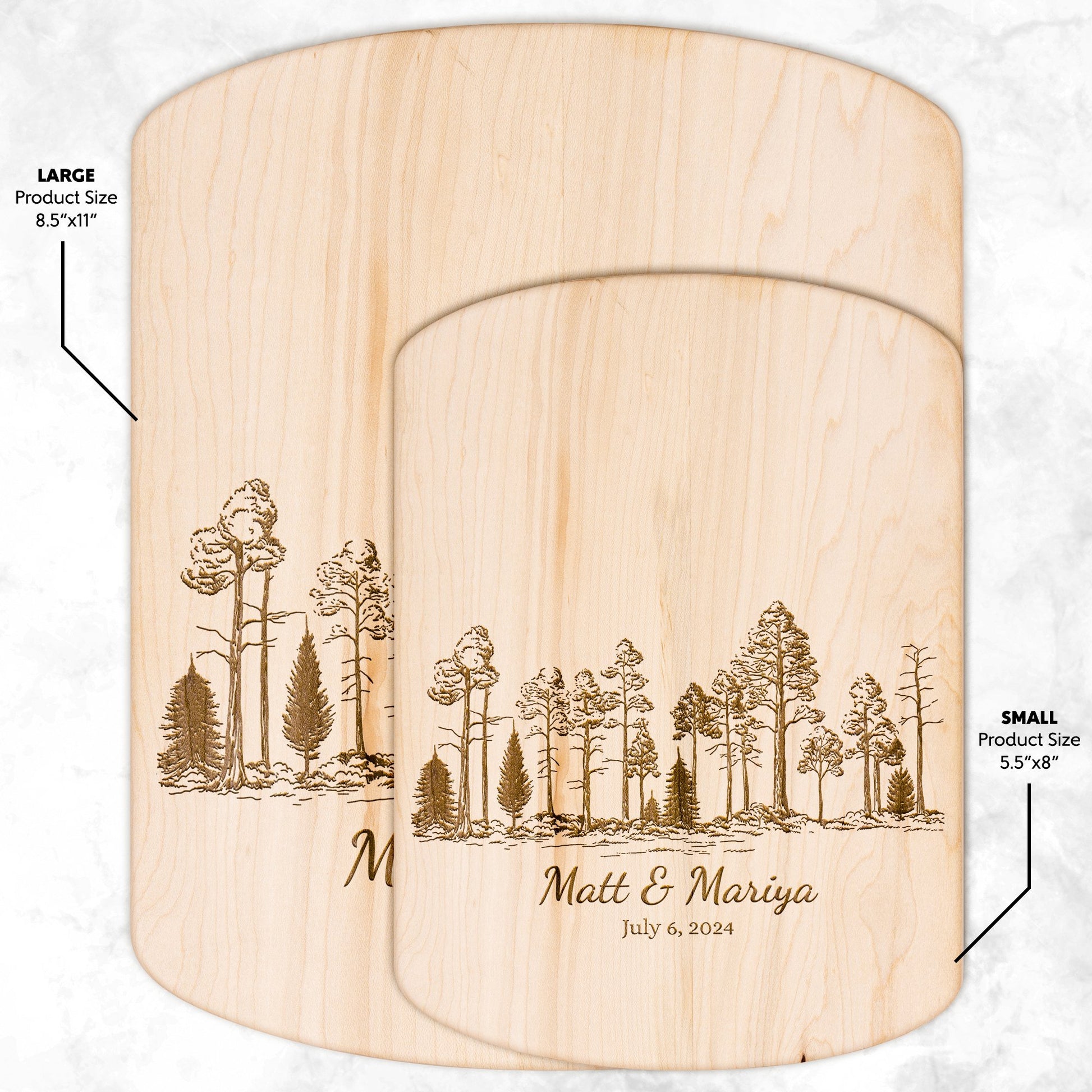 Redwood Forest Personalized Hardwood Cutting Board - Get Deerty