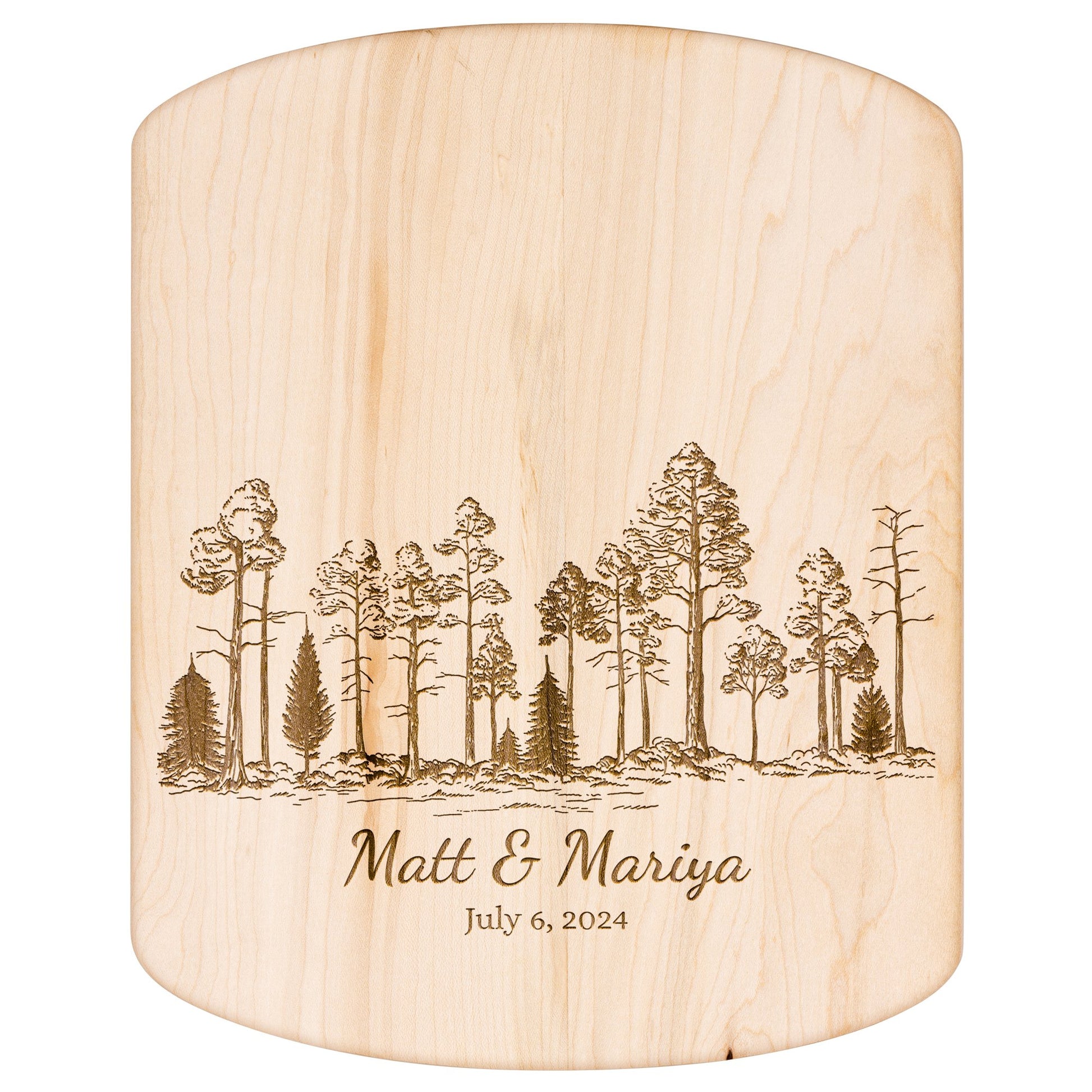 Redwood Forest Personalized Hardwood Cutting Board - Get Deerty