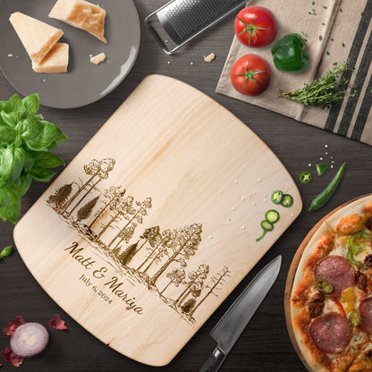 Redwood Forest Personalized Hardwood Cutting Board - Get Deerty