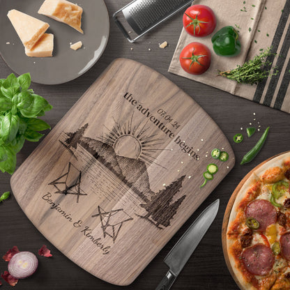 The Adventure Begins Lake Life Personalized Hardwood Cutting Board - Get Deerty