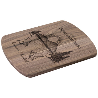 The Adventure Begins Lake Life Personalized Hardwood Cutting Board - Get Deerty