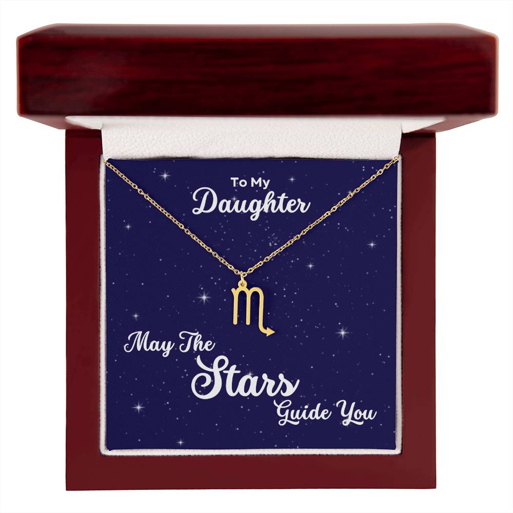 To My Daughter, May The STARS Guide you - Zodiac Necklace - Get Deerty