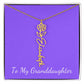 To My Granddaughter Necklace, Personalize with Name and Birth Month Flower, Purple - Get Deerty