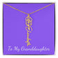 To My Granddaughter Necklace, Personalize with Name and Birth Month Flower, Purple - Get Deerty