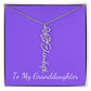 To My Granddaughter Necklace, Personalize with Name and Birth Month Flower, Purple - Get Deerty