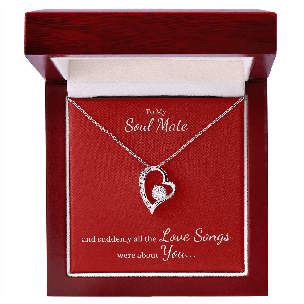 To My Soul Mate, and suddenly all the Love Songs were about You... Heart Necklace on Red - Get Deerty