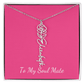 To My Soul Mate Personalized Flower and Name Necklace in Pink - Get Deerty