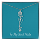 To My Soul Mate | Personalized Flower and Name Necklace Teal - Get Deerty