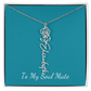 To My Soul Mate | Personalized Flower and Name Necklace Teal - Get Deerty