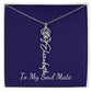 To My Soul Mate Personalized Necklace with Name and Birth Month Flower - Get Deerty