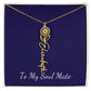 To My Soul Mate Personalized Necklace with Name and Birth Month Flower - Get Deerty