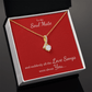 To My Soul Mate, suddenly all the Love Songs were about You | Allure Necklace on Red - Get Deerty